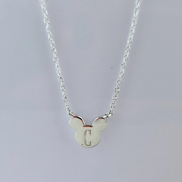 Disney Jewelry - Disney Minnie Mouse Initial C Pendant Sterling Silver Necklace W Chain In a Box